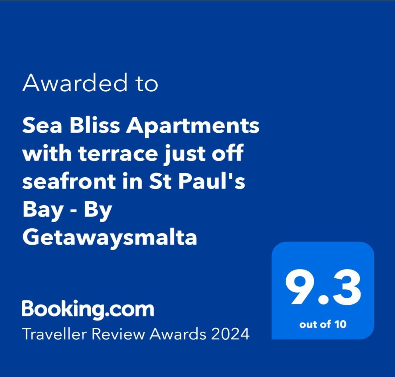 Sea Bliss Apartments With Terrace Just Off Seafront In St Paul'S Bay - By Getawaysmalta San Pawl il-Baħar Eksteriør bilde